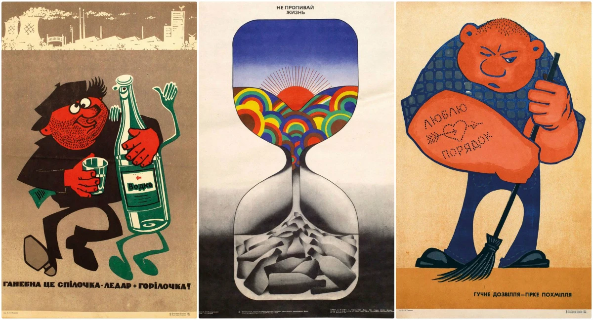 Kỳ thú tranh cổ động chống bia rượu của Liên Xô