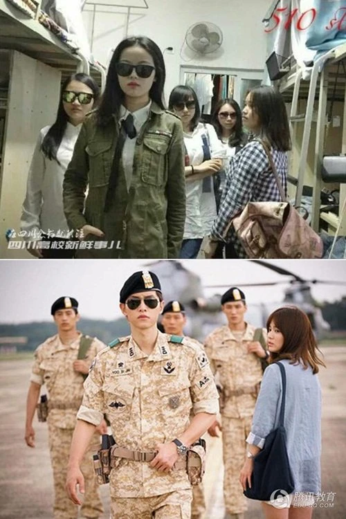 Chết cười sinh viên Trung Quốc nhái “Hậu duệ mặt trời“