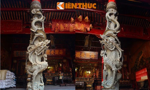 Ngắm bộ tứ cột đá rồng nguyên khối cực độc của VN