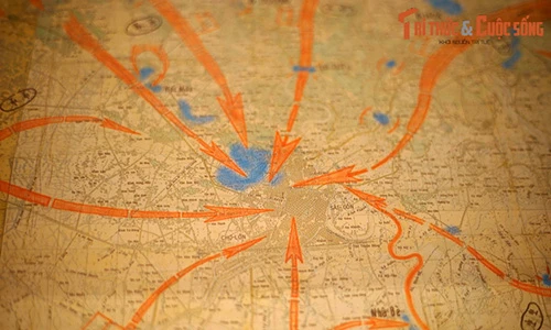 Cận cảnh tấm bản đồ bảo vật của Chiến dịch Hồ Chí Minh