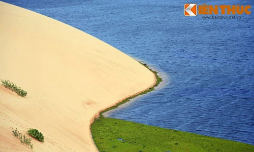 Cảnh khó tin của hồ nước bên sa mạc độc nhất của VN