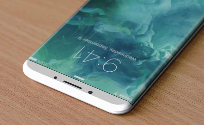 Concept iPhone 8 cong tràn cạnh, nút home dưới màn hình