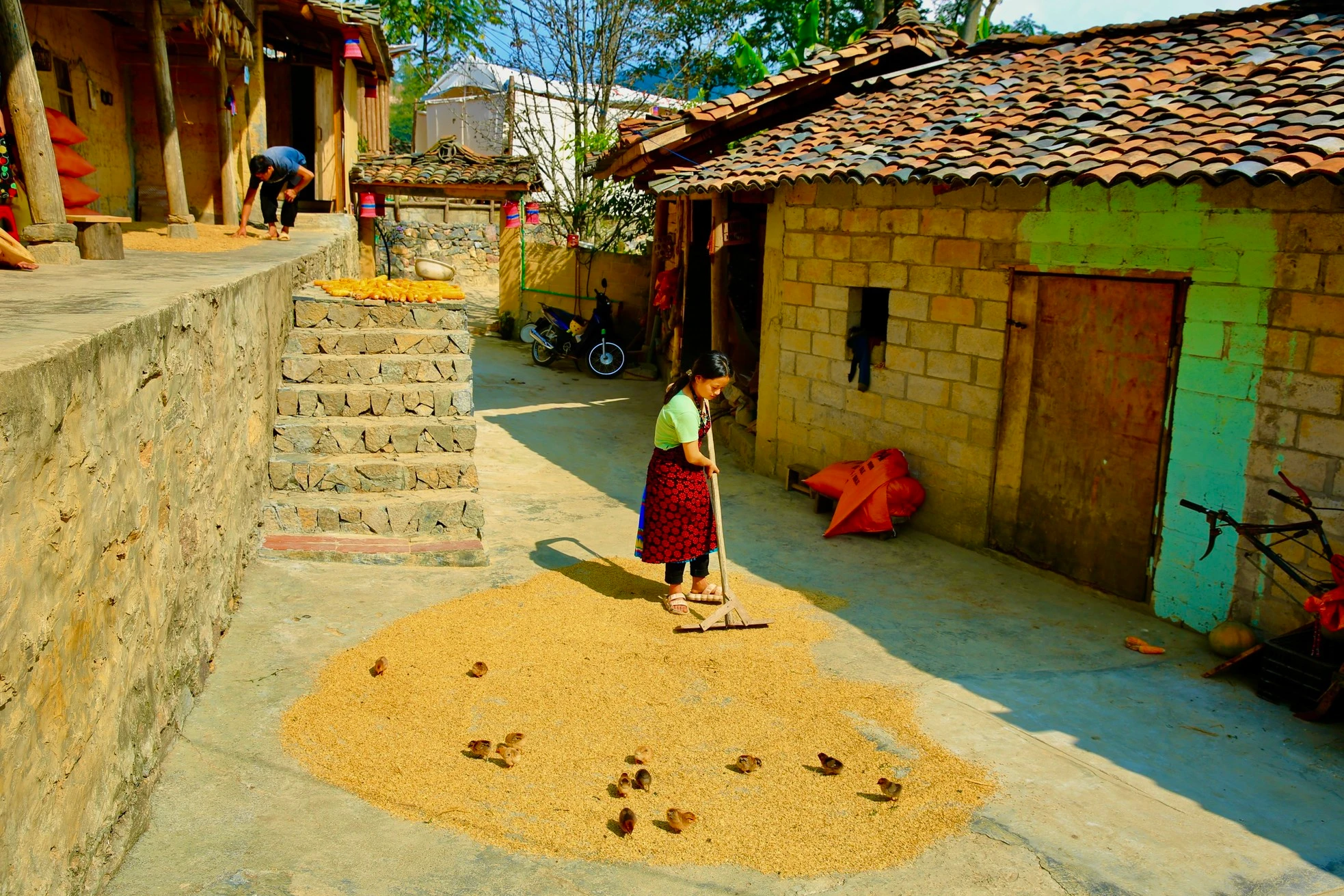 Ngắm làng Thèn Pả với nếp nhà trình tường đẹp như cổ tích dưới bóng cờ Lũng Cú