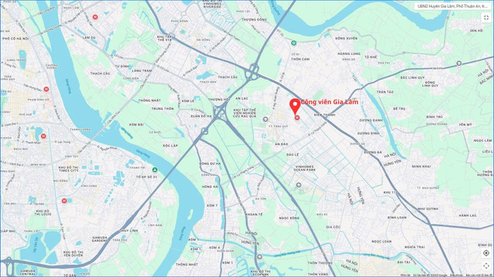 Khu vực xây dựng Công viên Gia Lâm. Ảnh: Google Maps.