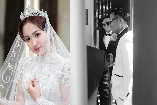 Vân Hugo lộng lẫy trong đám cưới, Hồ Hoài Anh thân thiết chú rể