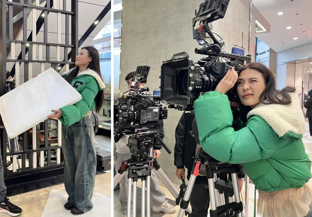 "Bạn thân" Hồng Diễm "chống rét" trong lần đầu ra Bắc đóng phim