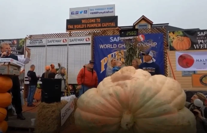 Video: Quả bí ngô nặng hơn một tấn ở Mỹ