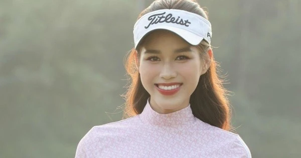 Hoa hậu Đỗ Thị Hà tập chơi golf