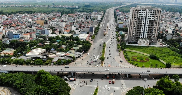 Toàn cảnh nút giao Cổ Linh - Đàm Quang Trung, nơi chuẩn bị xây hầm chui 