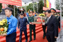 Hà Tĩnh truy điệu, an táng 4 hài cốt liệt sỹ hi sinh tại Lào