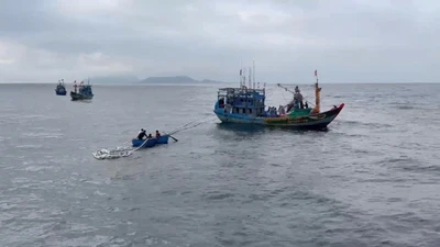 Chìm tàu cá gần đảo Lý Sơn, 11 ngư dân may mắn thoát nạn