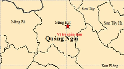 Liên tiếp 2 trận động đất mạnh 4,5 và 3 độ ở Quảng Ngãi sáng 11/9