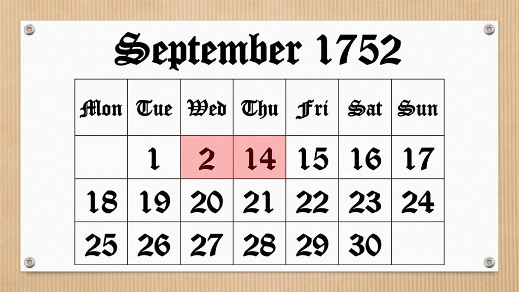 Vì sao nước Anh 'bốc hơi' 11 ngày trong tháng 9/1752