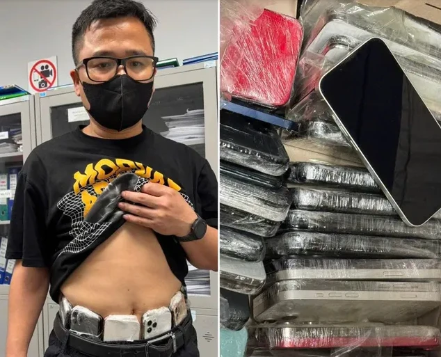 Giấu 64 điện thoại trên người khi nhập cảnh tại Cảng hàng không Nội Bài