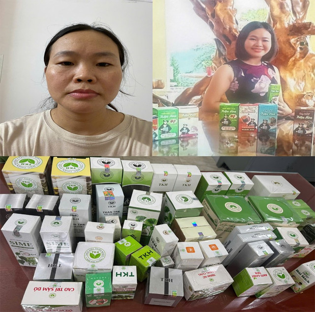 Đối tượng Hoàng Thị Ngọc và tang vật thu giữ. 6.jpg