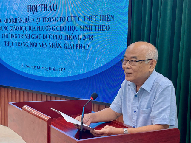 PGS.TS Phạm Viết Vượng - Đại học Sư phạm Hà Nội phát biểu tham luận. 5162bcce-3aa7-4597-bfe7-ed70e6f8342e.jpg