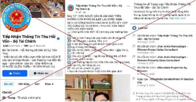 Trang giả mạo Bộ Tài chính có xác thực tích xanh. 2-1.jpg