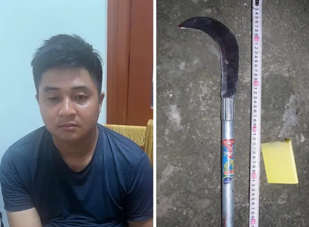 Đối tượng Tùng và tang vật gây án. capture.png