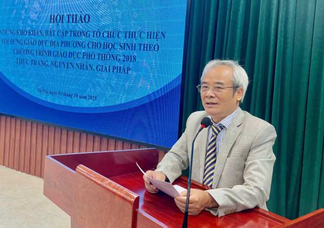 Phó Viện trưởng Viện Nghiên cứu hợp tác phát triển giáo dụcTrần Đình Tuấn phát biểu đề dẫn hội thảo. 4c5df01f-a86d-48e6-a0c3-db32ba79a7a1.jpg