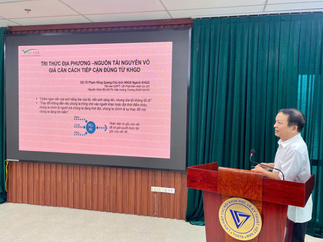 GS.TS Phạm Hồng Quang Chủ tịch Hội đồng Giáo sư ngành Khoa học giáo dục Tiểu ban Giáo dục phổ thông – UB Nhân lực Quốc gia phát biểu tham luận. 85b67c45-e89a-44dc-adb5-c39987dede55.jpg