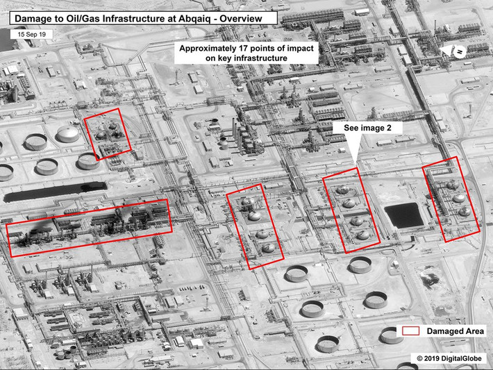 Hôm 14/9, nhà máy lọc hóa dầu Aramco của Saudi Arabia đã bị tấn công bằng tên lửa hành trình và máy bay không người lái với độ chính xác rất cao, được so sánh như "đòn phẫu thuật".