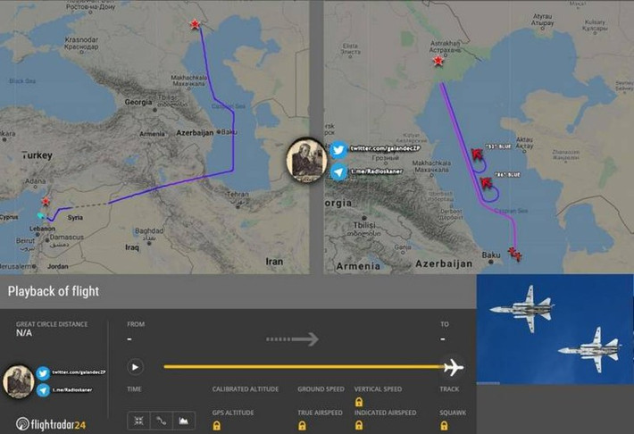 Theo dữ liệu của trang thông tin Flight Radar 24, không quân Nga đã tăng cường lực lượng tới căn cứ Hmeimim thông qua việc điều động một cặp máy bay ném bom tiền tuyến Su-24.