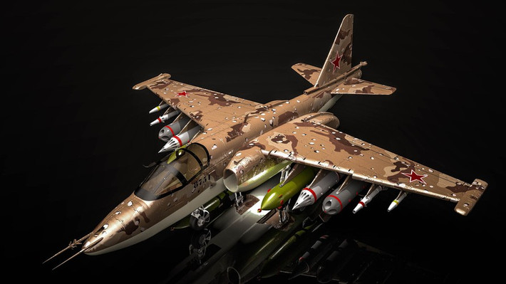 Sau khi tiêu diệt xe tăng mục tiêu, một quả tên lửa Vikhr khác cũng được cường kích Su-25 bắn ra để tiêu diệt mục tiêu trên không.