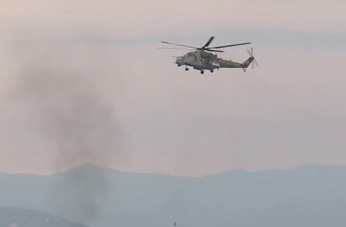 Tại chiến trường Syria, trực thăng tấn công Mi-35 của Nga đã phát huy tác dụng trước các phiến quân khủng bố.
