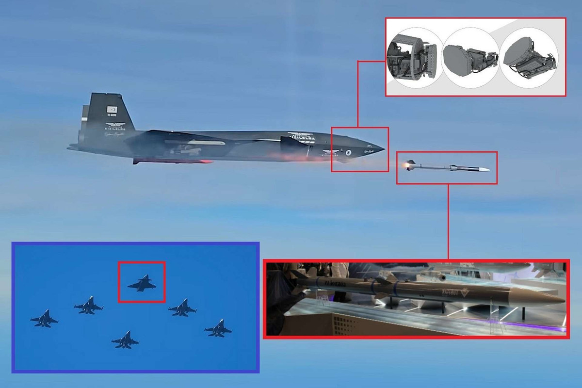 Phi cơ Kizilelma của Thổ Nhĩ Kỳ phóng tên lửa hạ mục tiêu đang bay, đánh dấu lần đầu UAV làm điều này trong lịch sử thế giới.