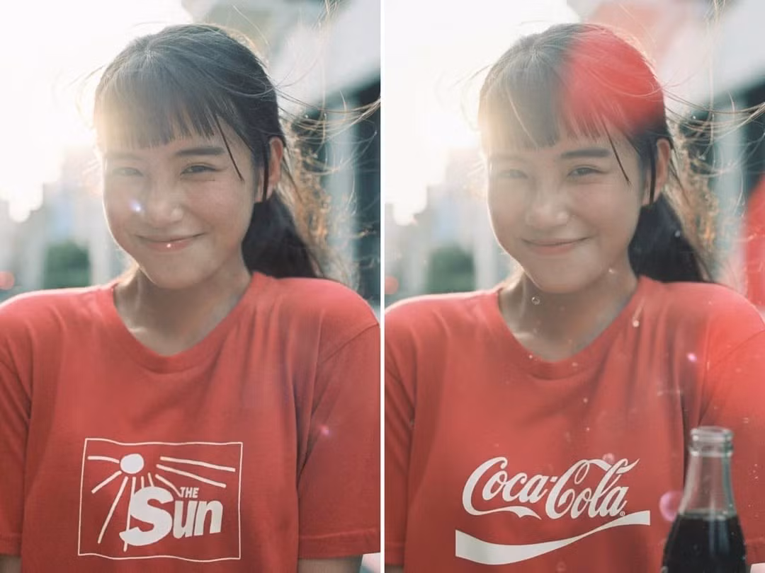 Chức năng tạp ảnh quảng cáo giúp nhân vật hóa hình ngay thành "đại sứ thương hiệu" với sản phẩm mà bạn mong muốn.