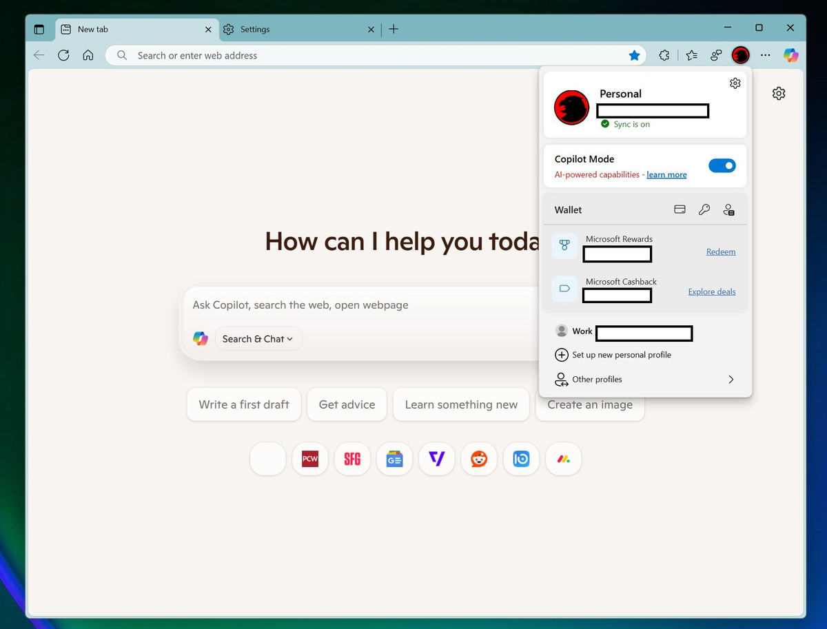 Có một số thành phần chính của Chế độ Copilot khi ra mắt và nhiều thành phần khác sẽ sớm được bổ sung. Sau khi được bật, người dùng Edge sẽ thấy một trang tab mới, nơi họ có thể tìm kiếm, trò chuyện và duyệt web với sự trợ giúp của Copilot.