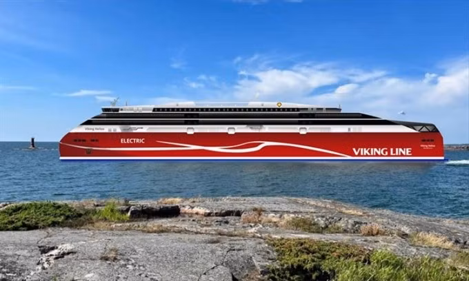 Mẫu phà chở khách Helios của Viking Line sẽ hoạt động đầu những năm 2030. Ảnh: Viking Line