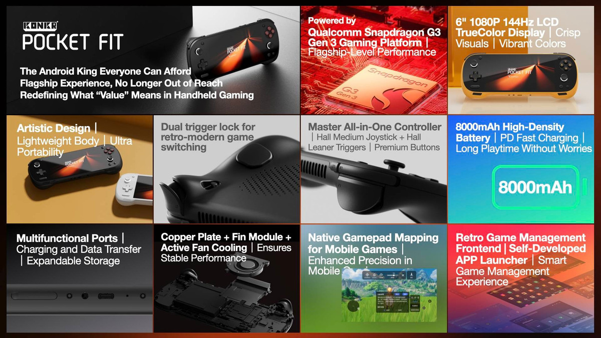 Yaneo từng ra mắt Pocket Fit chơi game cầm tay chạy Android sử dụng chip Snapdragon, và giờ đây hãng đã mang kiểu dáng nhỏ gọn và thiết kế tối giản đó sang thế giới thiết bị chơi game cầm tay chạy Windows với Ayaneo Konkr Fit.
