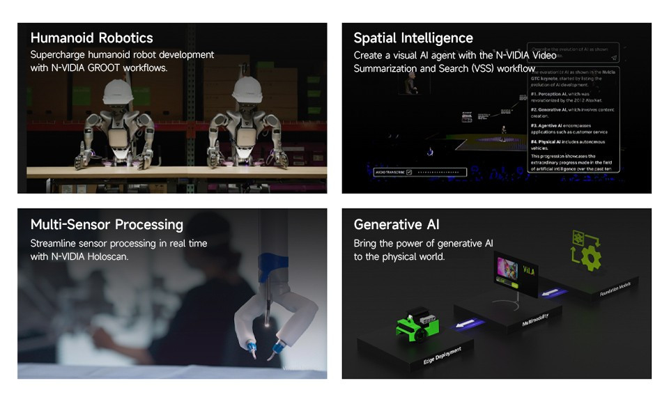 Jetson Thor đạt sức mạnh tính toán AI tới 2.070 FP4 teraflop, chỉ tiêu thụ 130W điện năng nhưng mang lại hiệu suất gấp 7,5 lần và hiệu quả năng lượng gấp 3,5 lần so với Jetson Orin – thế hệ trước. Ngoài robot, Thor còn có thể ứng dụng trong xe tự lái thông qua nền tảng Drive AGX với hệ điều hành Drive OS tối ưu cho ô tô, mở rộng cơ hội ở thị trường xe thông minh, đặc biệt tại Trung Quốc.