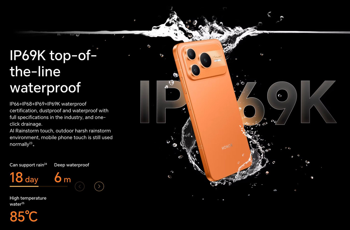 Các trang bị khác bao gồm cảm biến vân tay dưới màn hình, loa kép, khung kim loại và loạt chuẩn kháng bụi nước IP66, IP68, IP69 và IP69K.