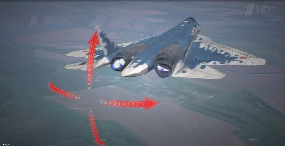 Cấu hình này tăng cường lực nâng và độ ổn định ở tốc độ siêu thanh, cho phép máy bay duy trì tốc độ Mach 1.6 mà không cần đốt tăng lực. Su-57M có trọng lượng rỗng khoảng 18.5 tấn và trọng lượng cất cánh tối đa là 35 tấn.