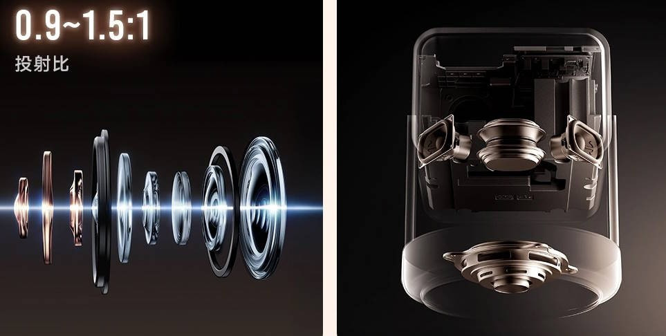 Một điểm cộng độc đáo là khả năng tối ưu màu sắc hình ảnh theo màu tường trình chiếu, một tính năng hiếm gặp trên các dòng máy phổ thông.