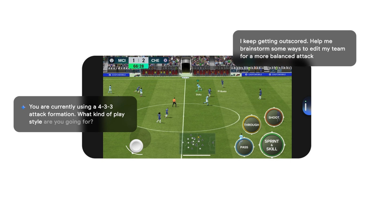 Một trong những tính năng đáng chú ý là Play Games Sidekick, một giao diện trong game mới cung cấp các công cụ và thông tin hữu ích. Điểm nhấn của Sidekick là nút bấm truy cập trực tiếp vào Gemini Live, một trợ lý AI có khả năng “nhìn” vào màn hình trò chơi của bạn để đưa ra các gợi ý và chiến lược theo thời gian thực.