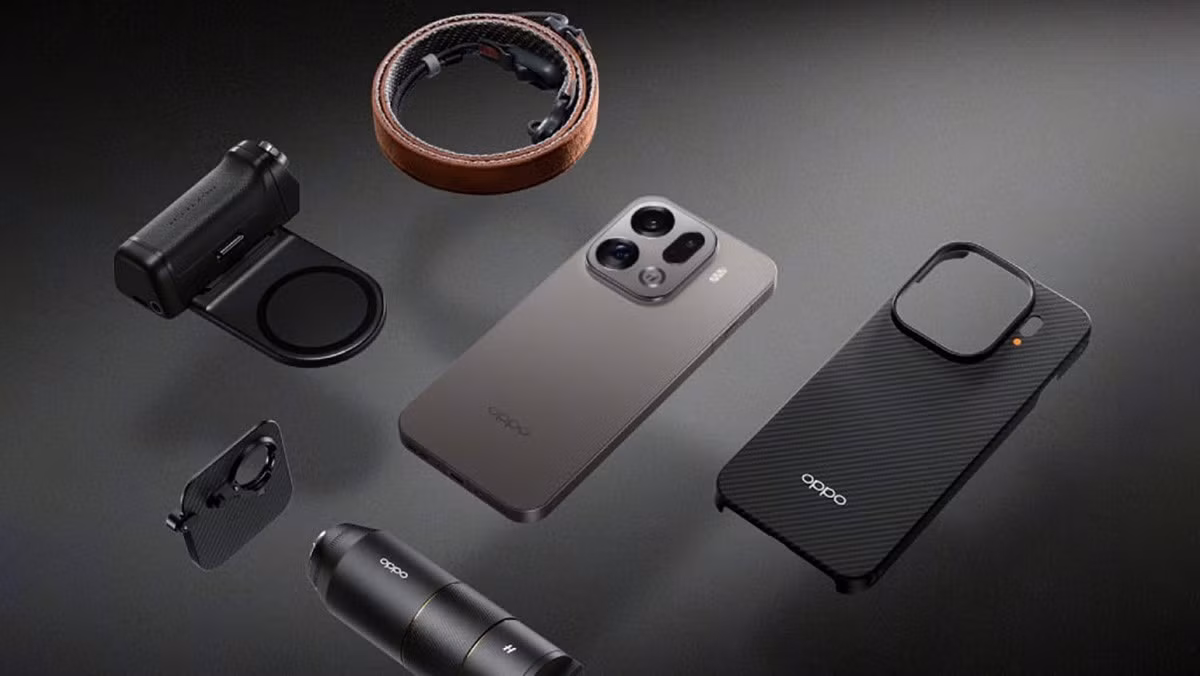 Bộ kit bao gồm ống kính teleconverter Hasselblad, tay cầm có nút chụp vật lý, vòng đèn flash từ tính, ốp bảo vệ nam châm và dây đeo vai chuyên nghiệp.