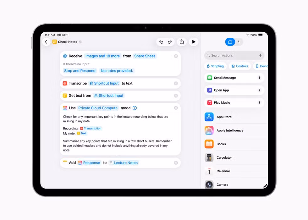 Thiết kế này được chế tác bằng Liquid Glass — một vật liệu mới trong mờ phản chiếu và khúc xạ môi trường xung quanh, đồng thời phản ứng với thông tin đầu vào của người dùng và chuyển đổi động để tập trung hơn vào nội dung mà họ quan tâm nhất.