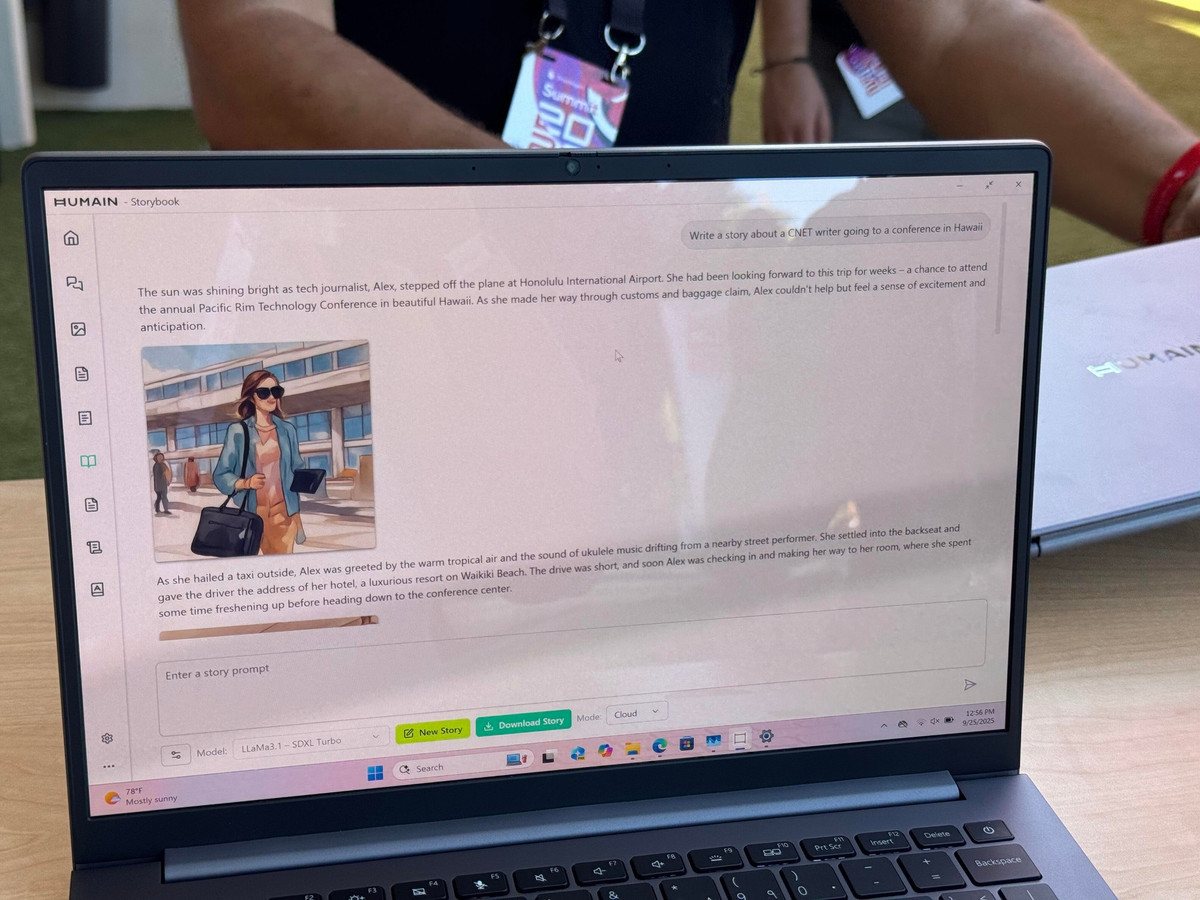 Một chi tiết thú vị khác là Horizon Pro có phím chuyên dụng thay thế cho phím Copilot thường thấy trên các laptop Windows, tạo nên dấu ấn riêng biệt cho sản phẩm của Humain. Ngoài ra, laptop còn được tích hợp sẵn bộ ứng dụng AI bao gồm Humain Search (công cụ tìm kiếm AI), Humain Create (tạo nghệ thuật và video), và Humain Chat được hỗ trợ bởi mô hình Allam với 34 tỷ tham số được phát triển từ đầu.