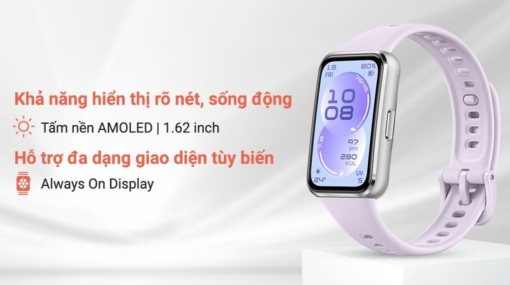 Thiết bị vẫn sử dụng màn hình 1,62 inch nhưng độ sáng tối đa dừng ở mức 1.500 nits. Phiên bản này không nhấn mạnh vào tần số quét cao hay định vị độc lập, song vẫn đảm bảo khả năng hiển thị sắc nét cùng các tính năng thông minh cơ bản.