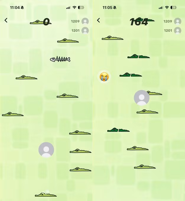 Giao diện trò chơi ẩn trong tin nhắn TikTok. Ảnh chụp màn hình