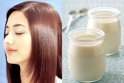 Mặt nạ sữa chua. Nếu bạn không muốn sử dụng tới những sản phẩm dầu xả tóc có hoạt tính mạnh, hãy thử loại mặt nạ từ sữa chua, đu đủ và bột đậu xanh. Trộn đều các nguyên liệu trên tạo thành một hỗn hợp sền sệt sau đó xoa đều từ gốc tới ngọn và để nguyên trong vòng 30 phút sau đó xả lại với dầu gội thông thường.