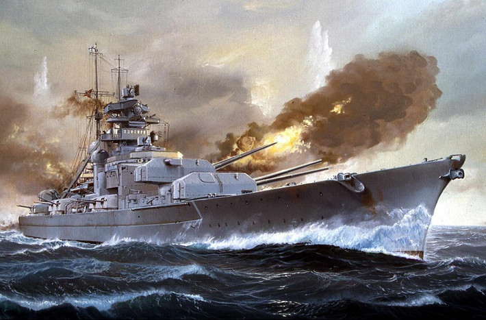 Thiết giáp hạm Bismarck có lưỡng giãn nước lớn hơn mọi tàu chiến của châu Âu vào thời kỳ đó, 50.300 tấn, dài 251m, tốc độ 30 hải lý/h, tầm hoạt động 16.430km. Bismarck được trang bị hệ thống giáp bảo vệ đa lớp nhằm chống lại các loại pháo hạm của đối phương, bên cạnh đó nó còn được trang bị hệ thống hỏa lực cực mạnh gồm: 4 hải pháo 2 nòng SK C/34 380mm, 6 hải pháo 2 nòng SK C/28 150mm, 8 hải pháo 2 nòng SK C/33 105mm, cùng nhiều pháo phòng không SK C/30 37mm và Flak 30 20mm. Bên cạnh đó nó còn có thể mang theo 4 thủy phi cơ Arado Ar 196.