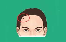 2. Có một nốt ruồi ở trên giữa trán. Vị trí giữa của trán được gọi là Thiên Trung trong nhân tướng học, và nó còn được gọi là Cung Quan Lộc.