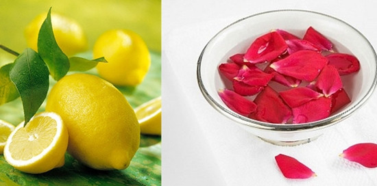 Nước chanh + nước hoa hồng. Áp dụng thoa hỗn hợp này trên mặt, sau đó massage nhẹ nhàng. Tiếp tục để cho da mặt khô trong 15 phút và sau đó áp dụng thoa hỗn hợp này một lần nữa trên những vết sẹo. Lại để cho khô từ 5-10 phút, sau đó rửa lại bằng nước lạnh.