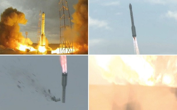 Ngày 2/7/2013, tên lửa đẩy Proton-M được dùng để phóng thiết bị DM-03 và 3 vệ tinh định vị của hệ thống GLONASS-M, đã đột ngột thay đổi quỹ đạo bay, bốc cháy và rơi xuống khu vực phóng vệ tinh ở sân bay Baikonur (Kazakhstan) ngay khi vừa rời bệ phóng do lỗi lắp đặt sai cảm biến đo vận tốc góc trên tên lửa.