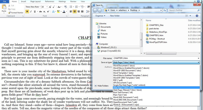 Khi cần lưu văn bản dưới dạng PDF hoặc HTML, bạn chỉ cần vào File, trỏ chuột đến dòng Save as và chọn dạng văn bản mà bạn muốn lưu lại ở ô vừa hiện ra.
