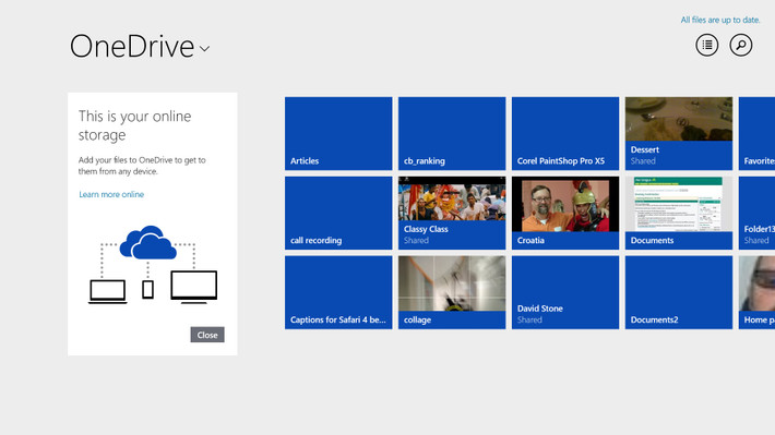 OneDrive là kho lưu trữ trực tuyến của riêng Microsoft nhưng lại chưa được tích hợp hay đồng bộ hóa với hệ điều hành. Đây quả là điểm đáng tiếc đối với những phiên bản Windows trước và được kỳ vọng với phiên bản sắp ra mắt này.